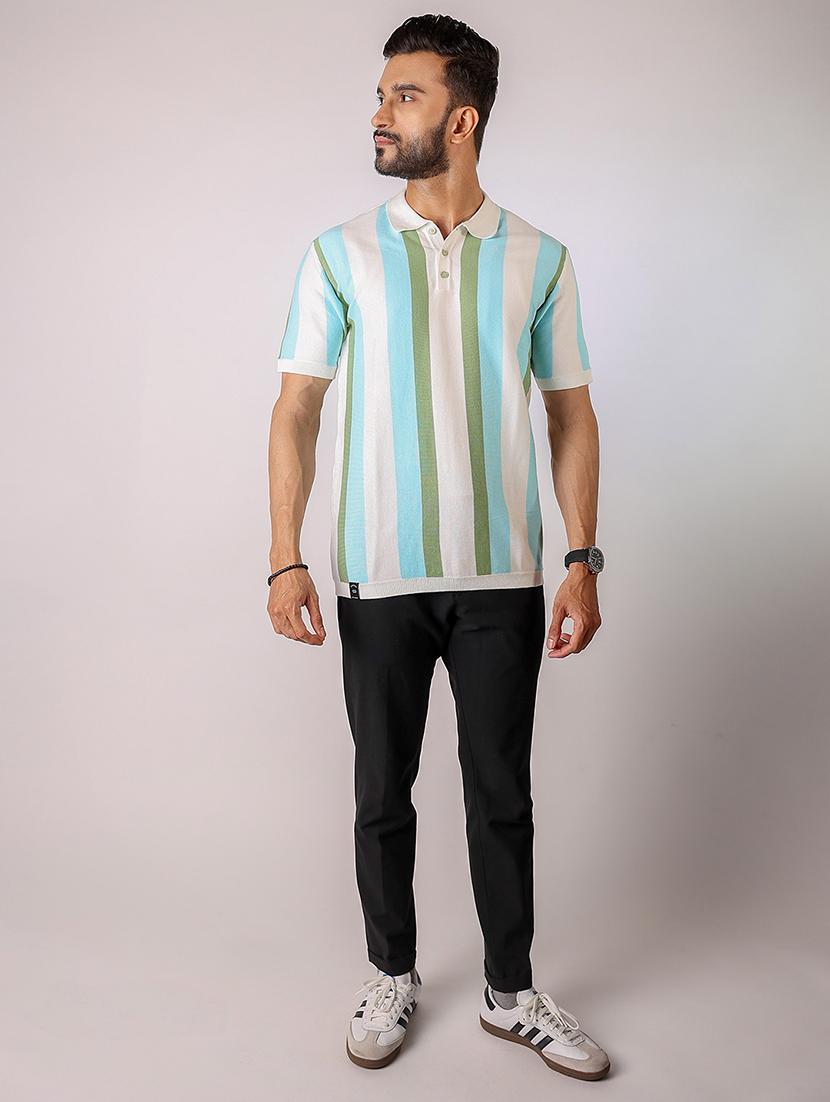 men striped short sleeve regular fit polo t-shirt - 21975760 - Standard Image - 3