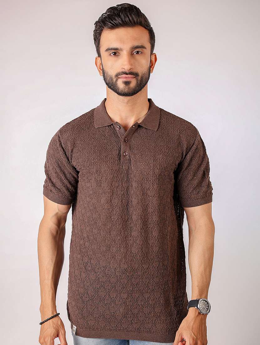 men self design short sleeve regular fit polo t-shirt - 21975762 - Zoom Image - 0