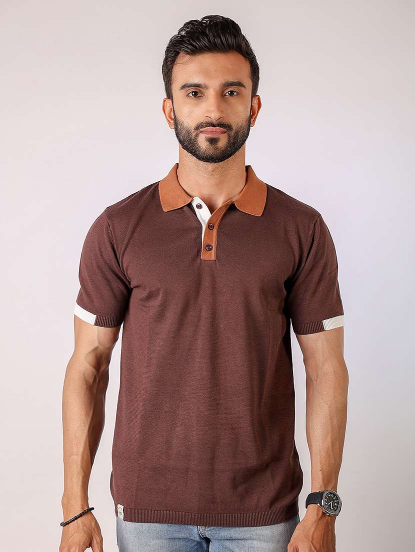 men solid short sleeve regular fit polo t-shirt - 21975767 - Zoom Image - 0