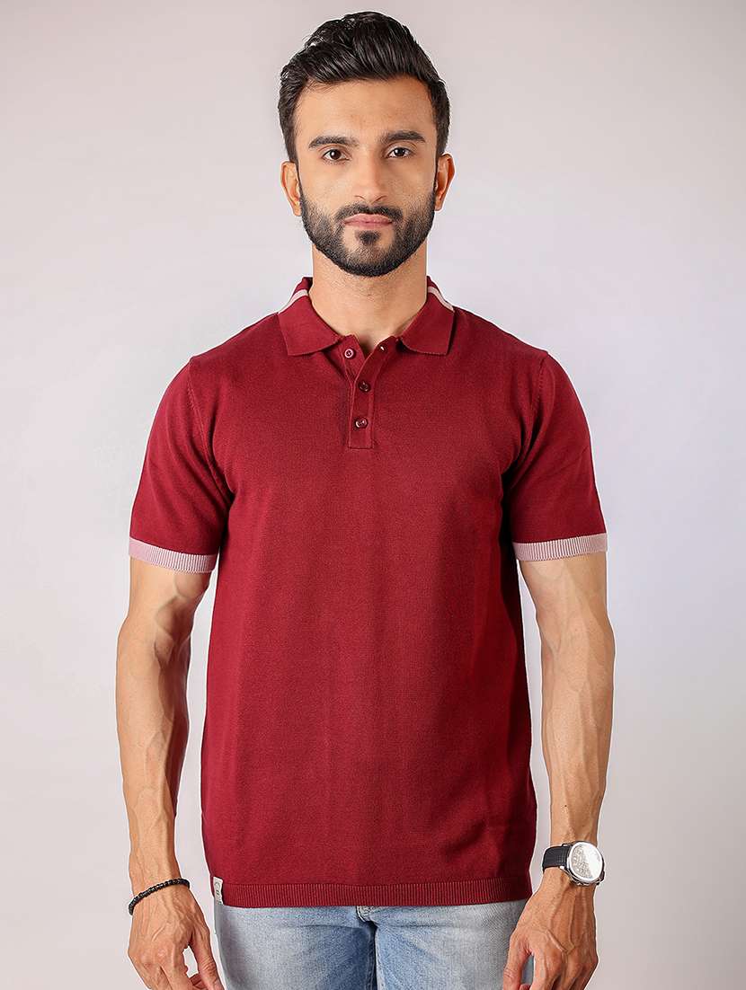 men solid short sleeve regular fit polo t-shirt