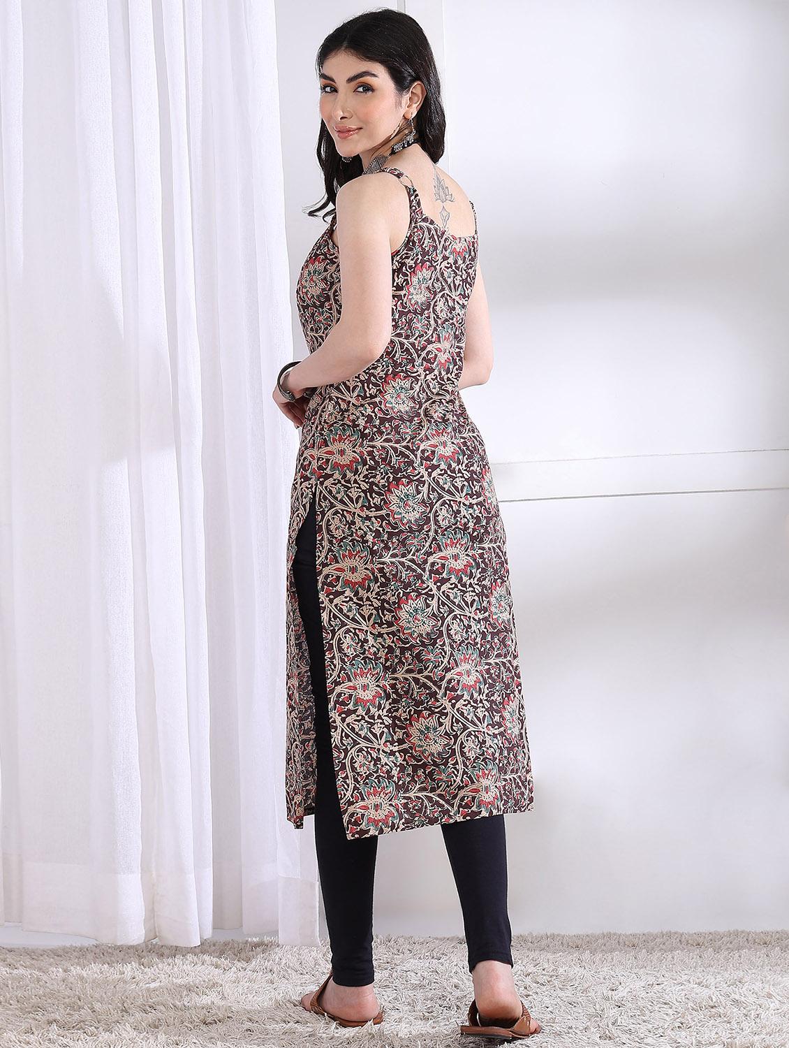women printed sleeveless straight kurta - 21975789 - Standard Image - 3
