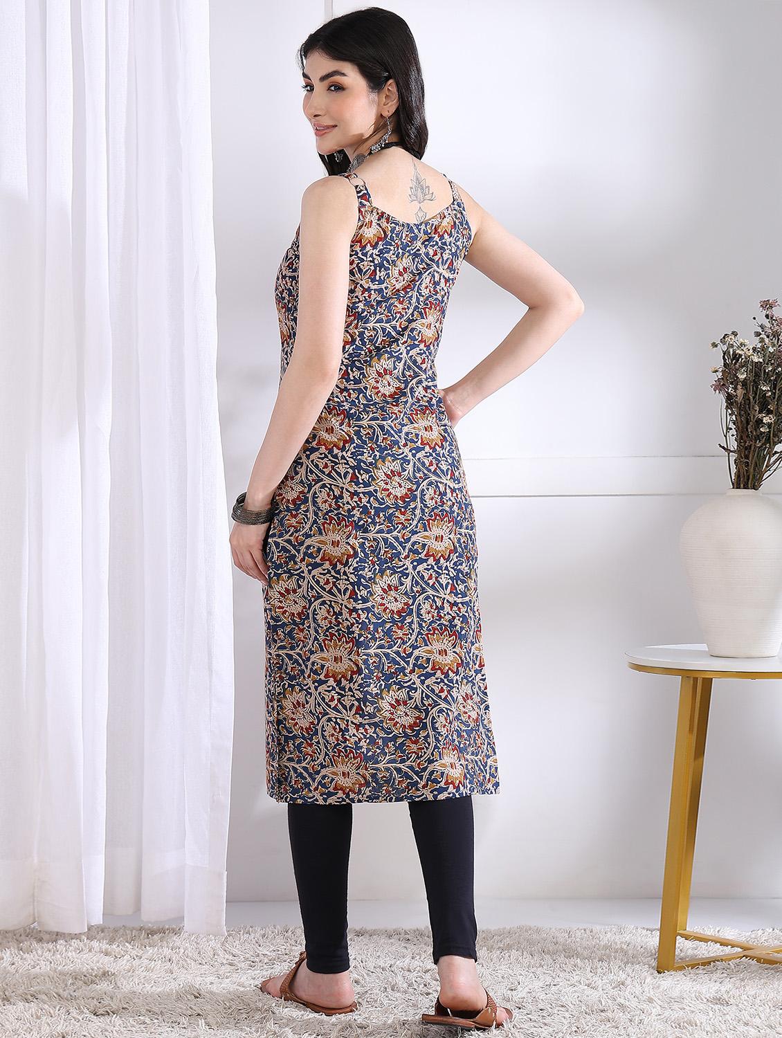 women printed sleeveless straight kurta - 21975791 - Standard Image - 3