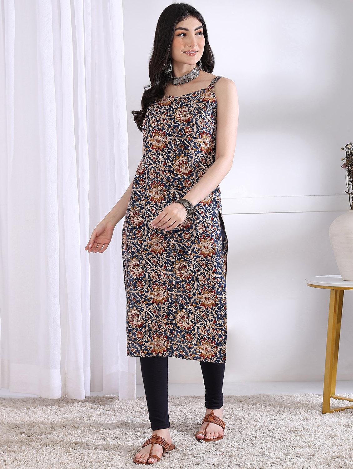 women printed sleeveless straight kurta - 21975791 - Standard Image - 5
