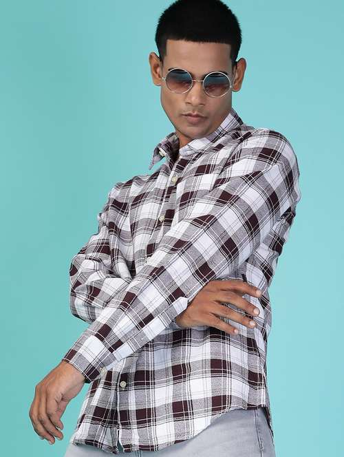 men checkered collared long sleeve casual shirt - 21975849 -  Standard Image - 0