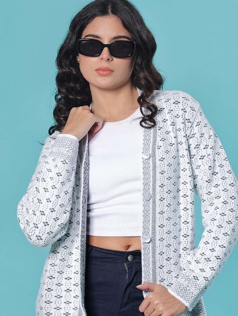 women self design long sleeve cardigan - 21975856 -  Zoom Image - 0