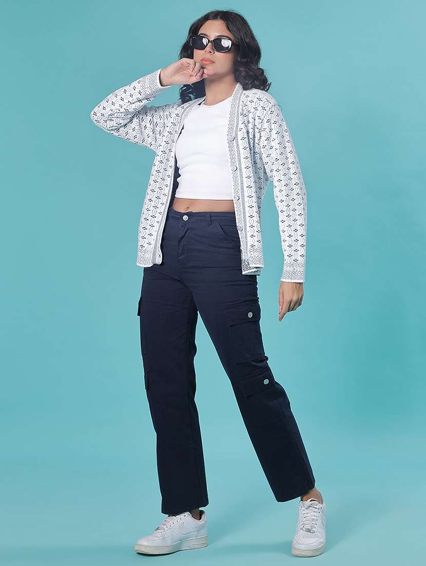 women self design long sleeve cardigan - 21975856 - Standard Image - 5