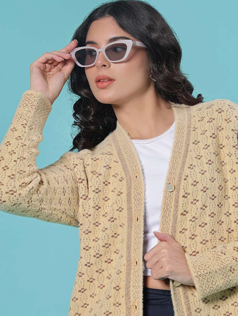 women self design long sleeve cardigan - 21975857 - Zoom Image - 0