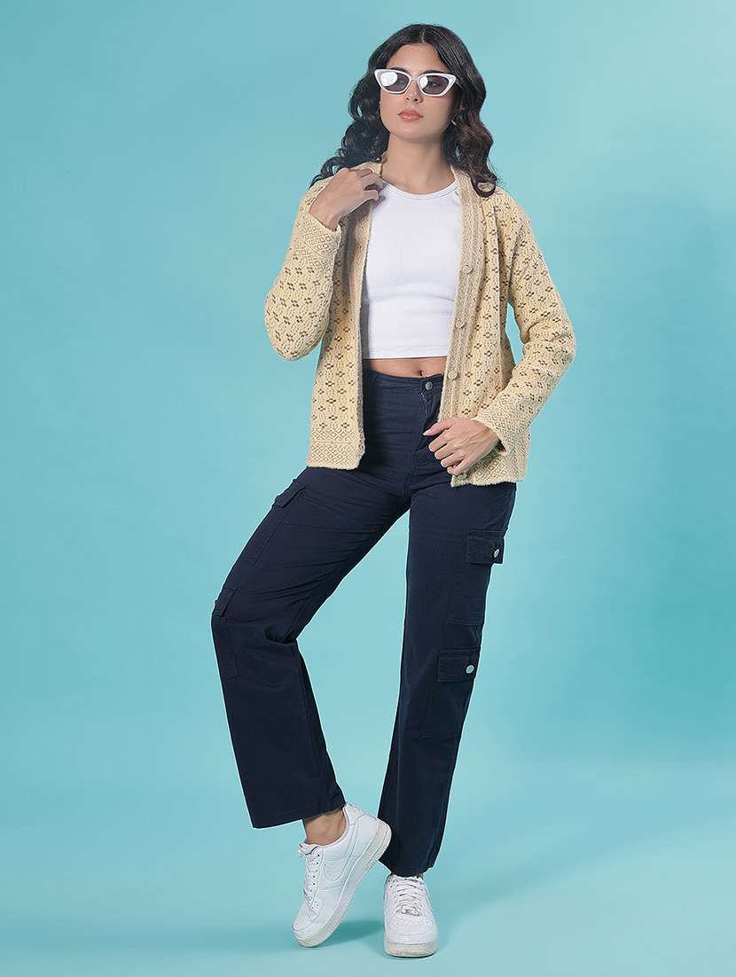 women self design long sleeve cardigan - 21975857 - Standard Image - 5