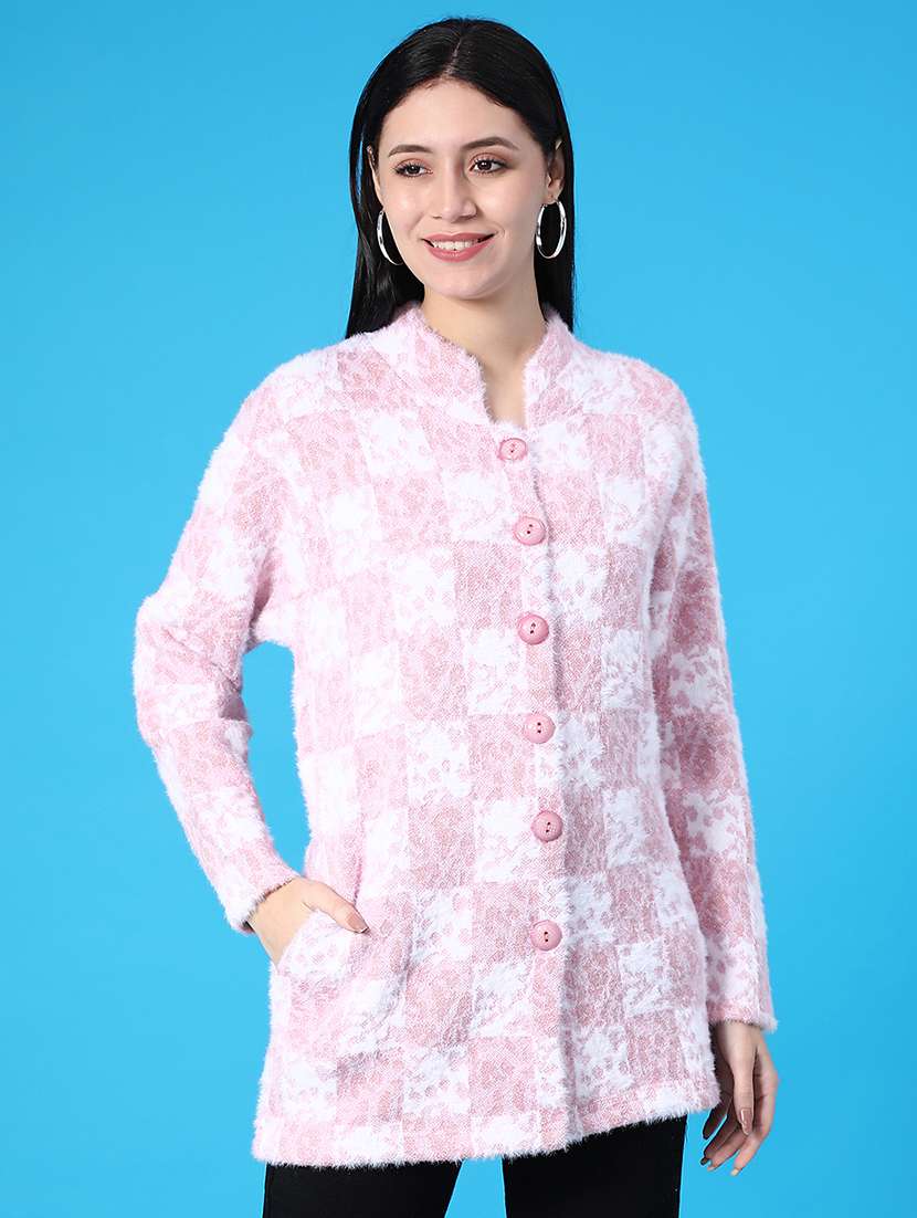 women self design long sleeve cardigan - 21975858 -  Standard Image - 3