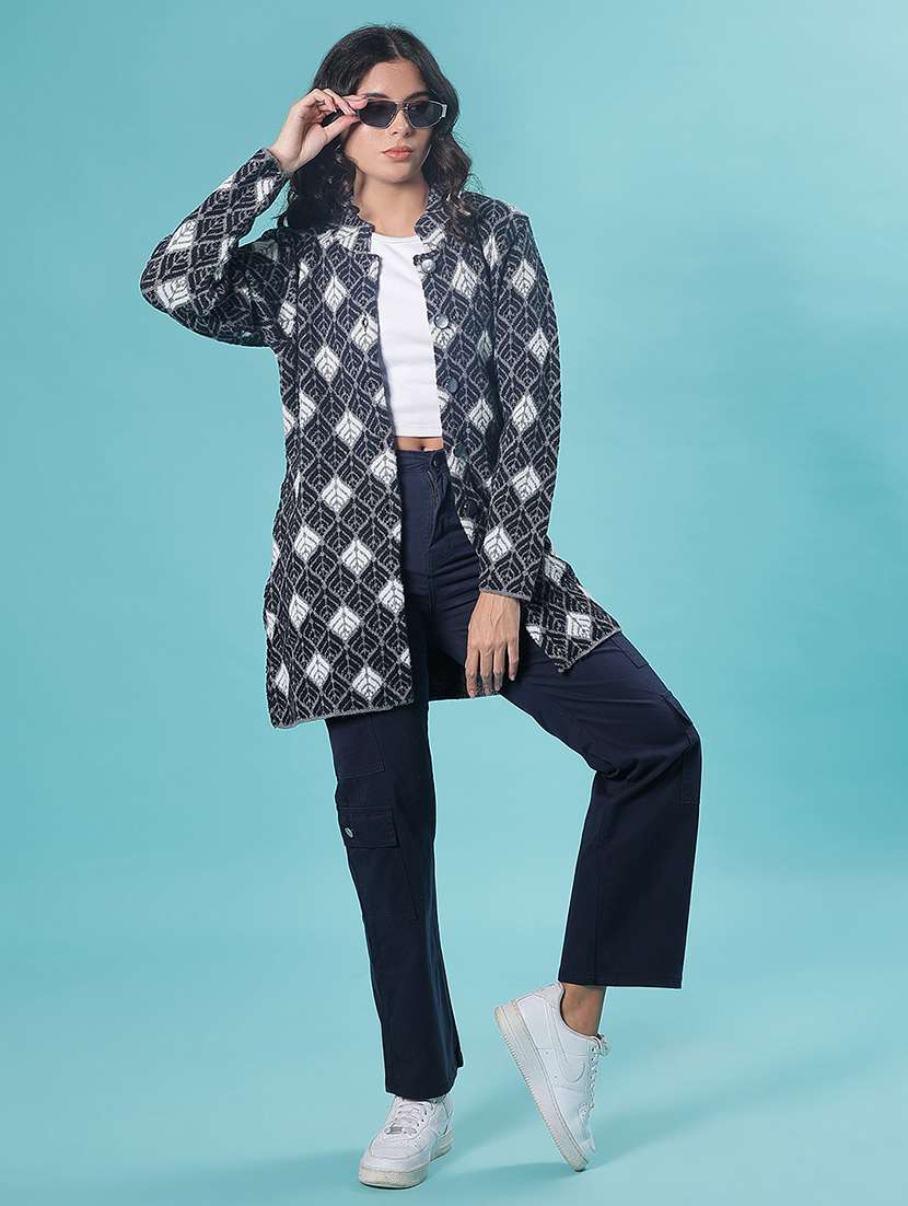 women self design long sleeve cardigan - 21975859 - Standard Image - 5