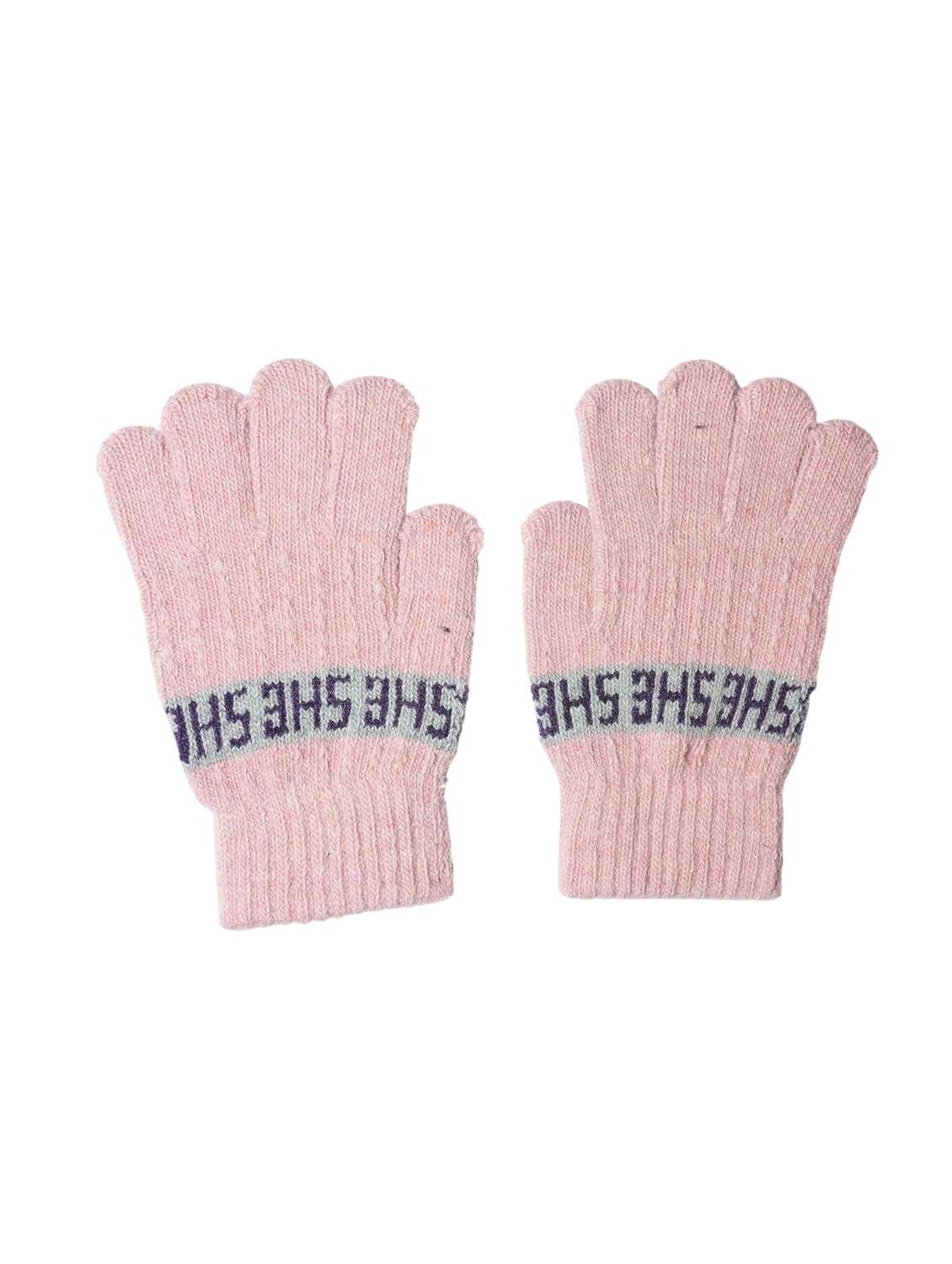 girls self design winter gloves