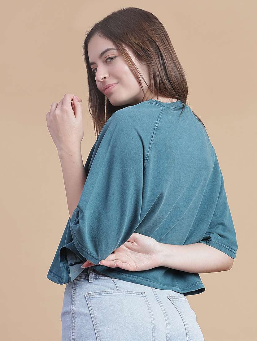 women printed short sleeve boxy t-shirt - 21975896 -  Standard Image - 3