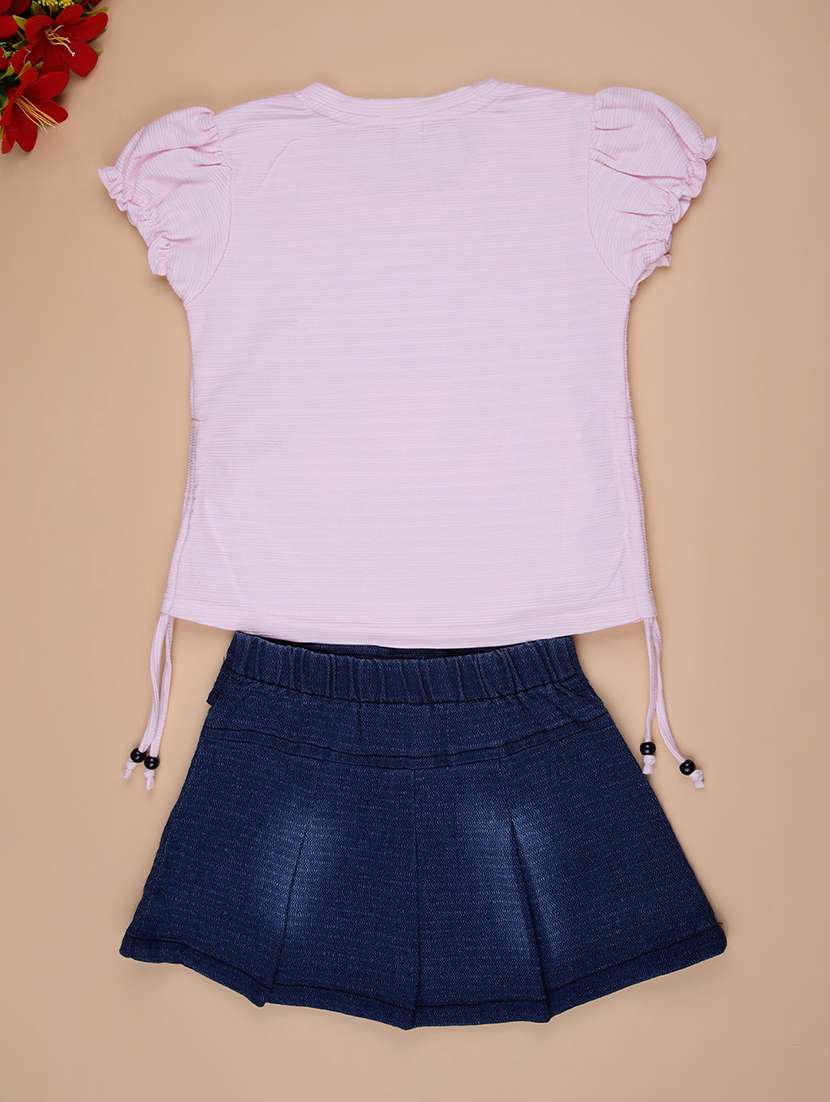 girls printed round neck skirt & top set  - 21975946 -  Standard Image - 5