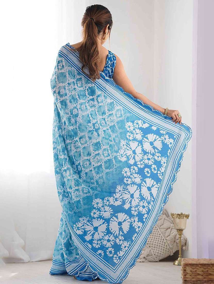 women printed casual wear saree with blouse - 21976147 -  Standard Image - 3