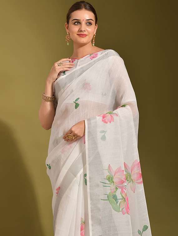 women printed casual wear saree with blouse - 21976148 -  Standard Image - 3
