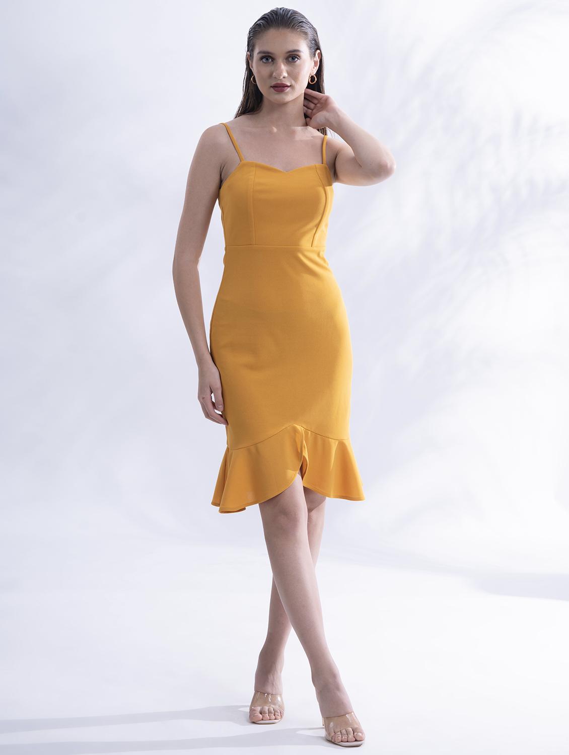 women solid shoulder strap bodycon dress - 21976218 - Standard Image - 3