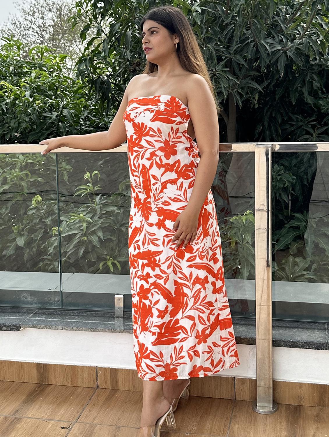 floral print sleeveless cotton maxi dress - 21976232 - Standard Image - 3