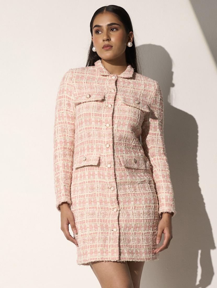 women self designed long sleeve collared shirt dress - 21976240 -  Zoom Image - 0