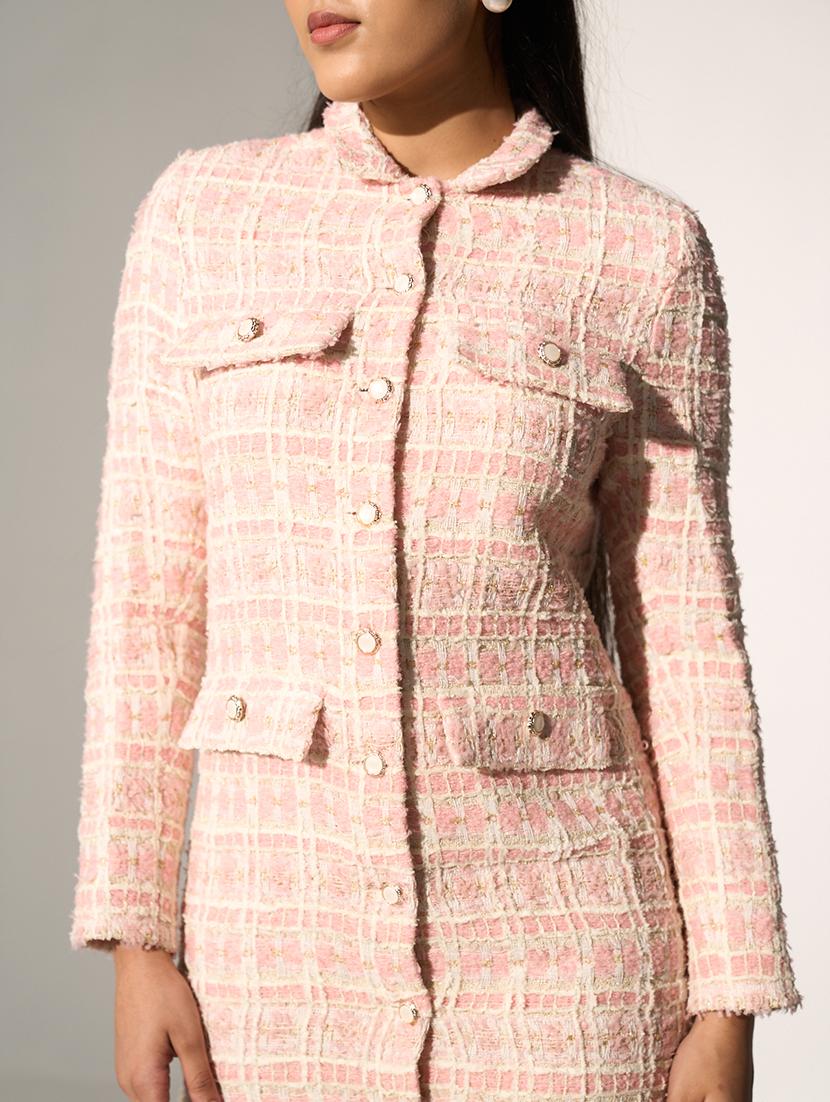 women self designed long sleeve collared shirt dress - 21976240 - Standard Image - 5