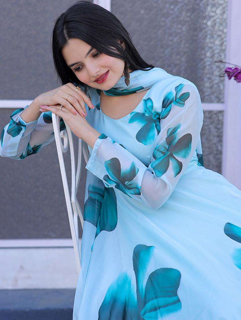 women floral printed long sleeve kurta dupatta set - 21976327 -  Standard Image - 3