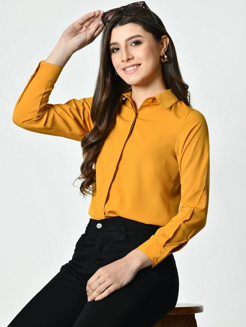 women yellow soldi long sleeve regular shirt - 21976375 -  Standard Image - 0
