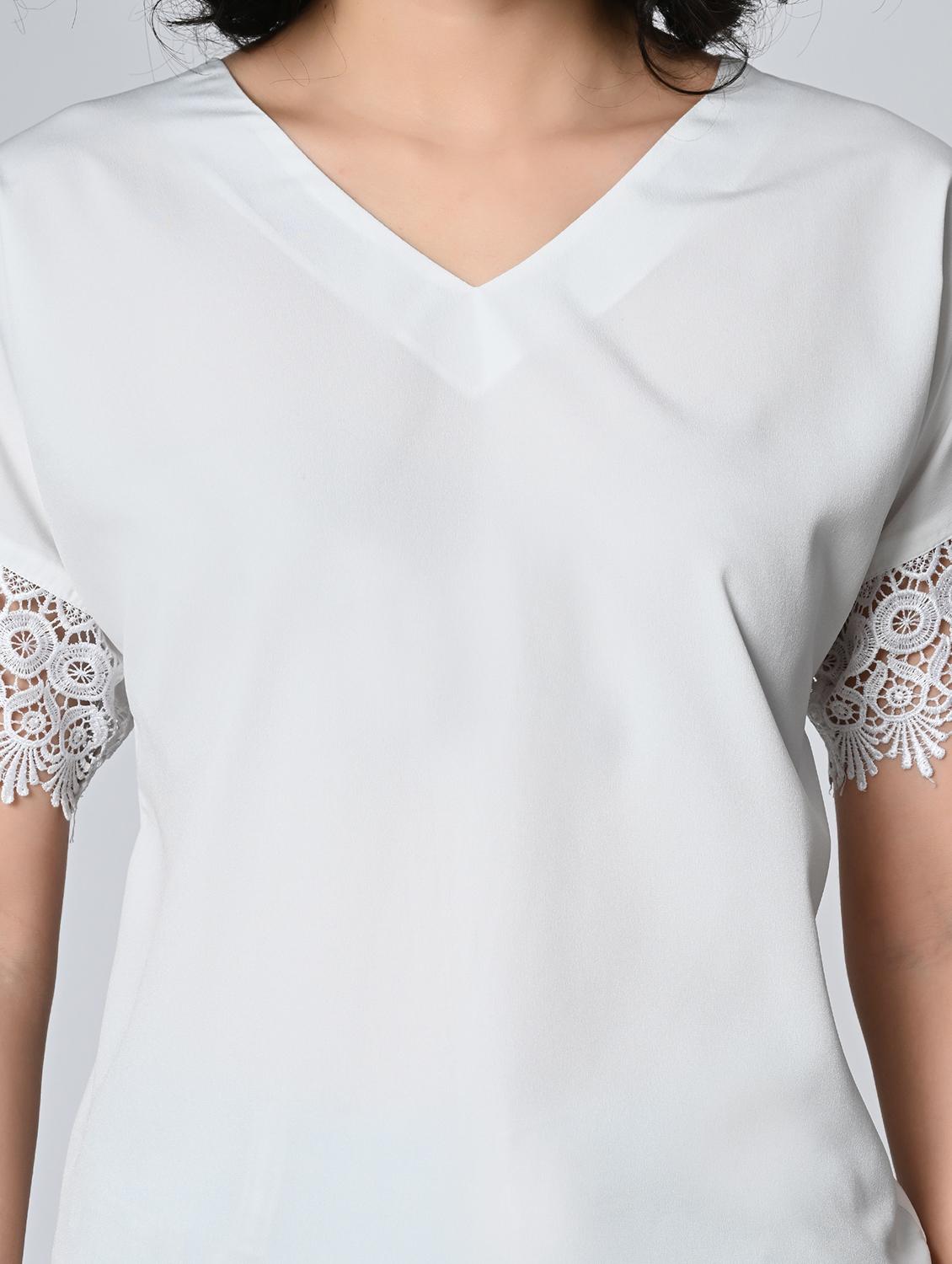 women white soldi lace detailed regular top - 21976378 - Standard Image - 5