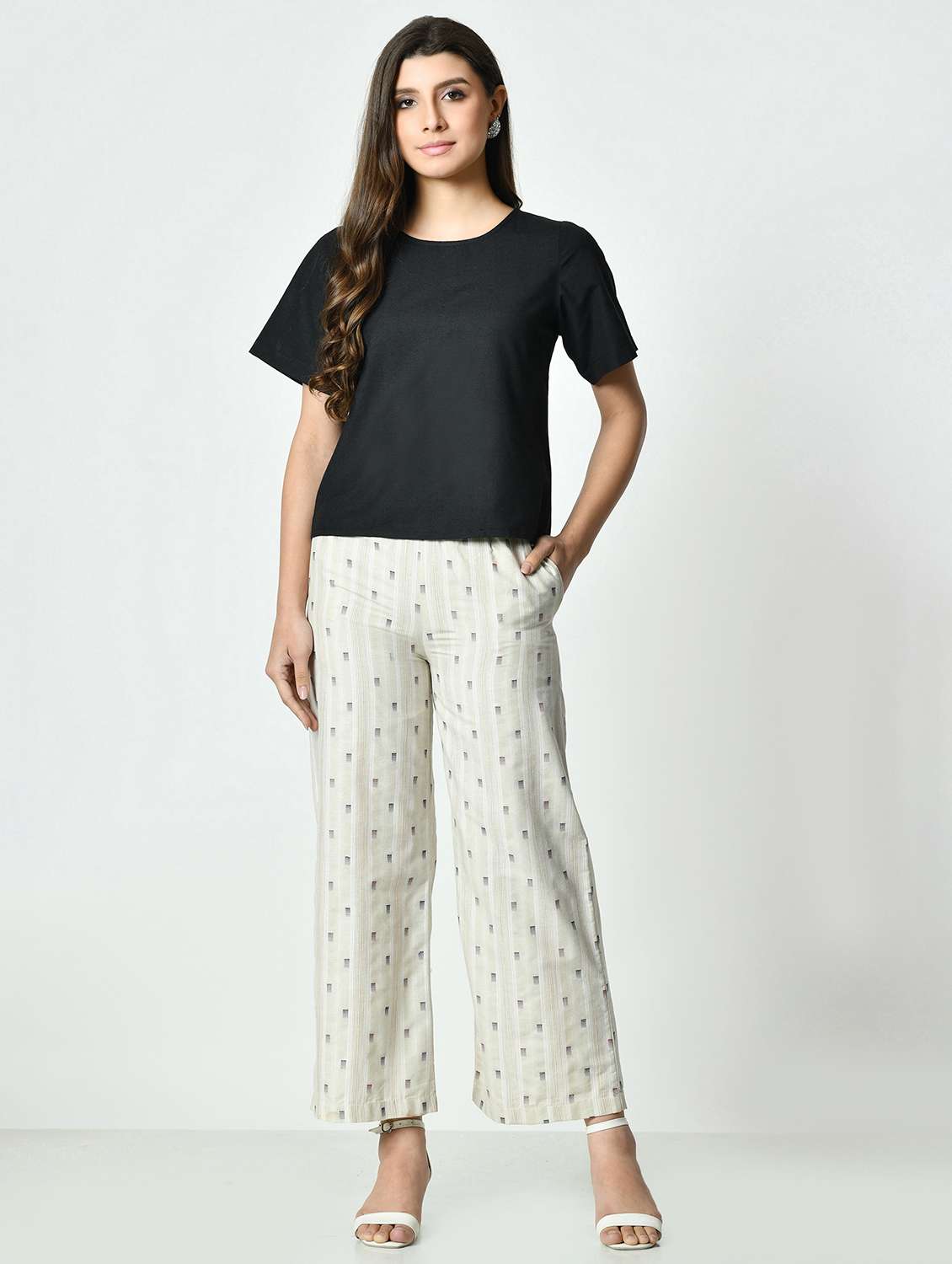 women printed mid rise straight palazzo - 21976386 - Standard Image - 5