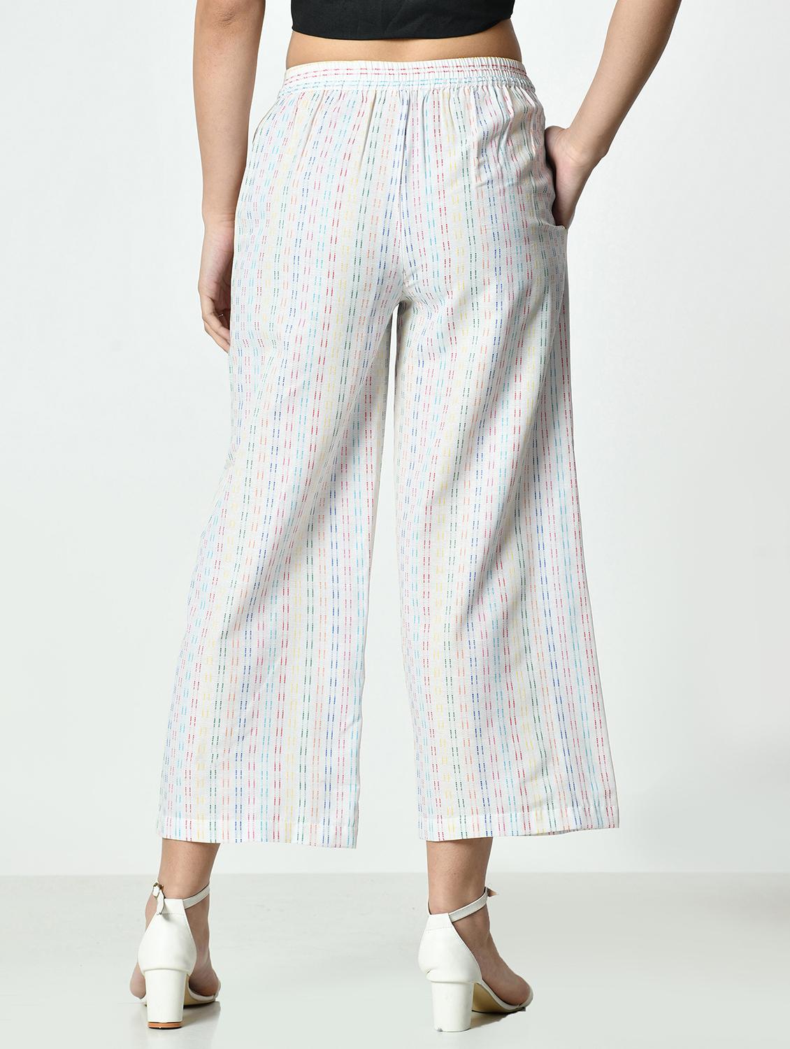 women self designed mid rise straight palazzo - 21976387 - Standard Image - 3