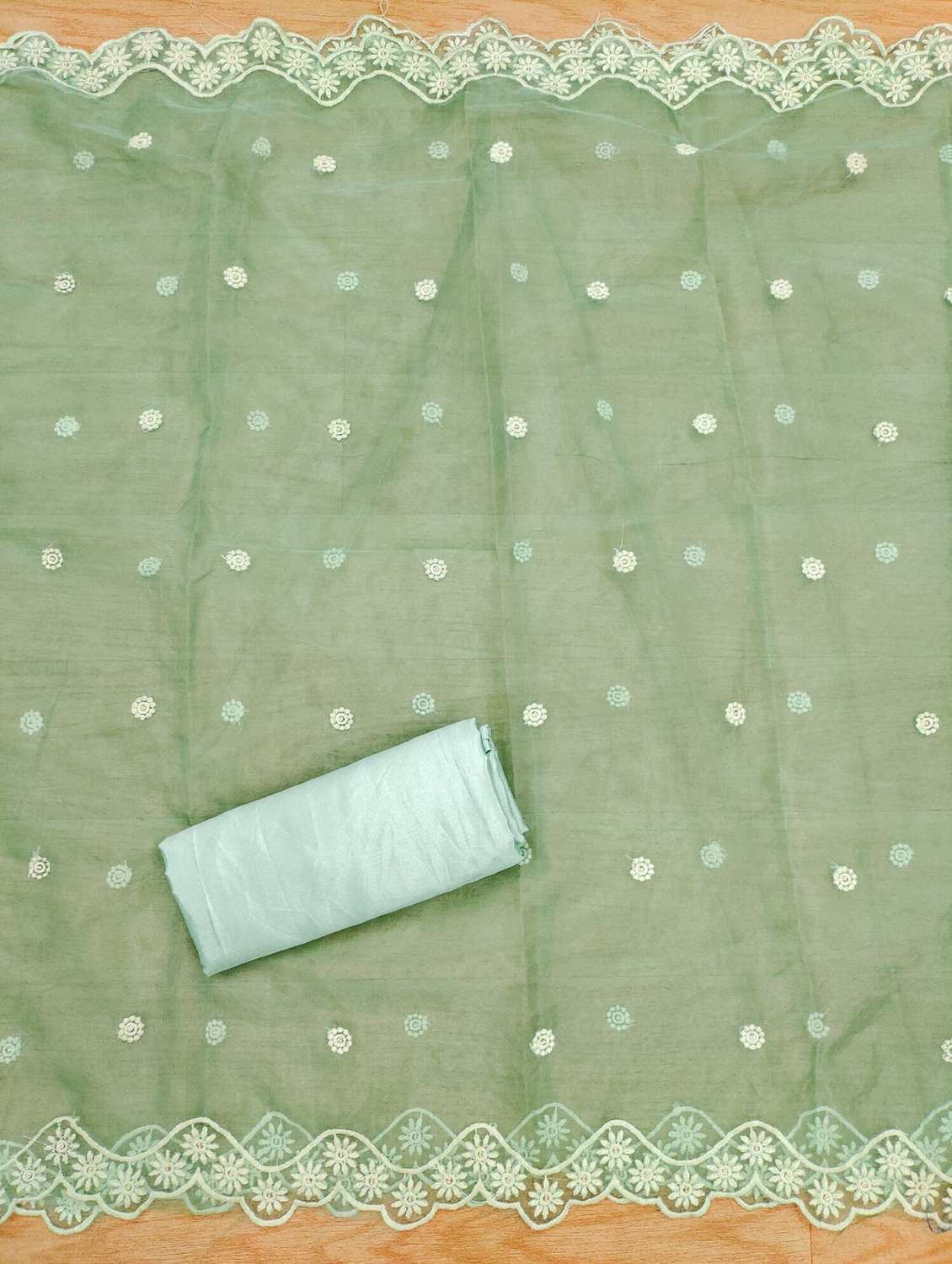 women solid with work embroidered unstitched suit set - 21976422 -  Standard Image - 3