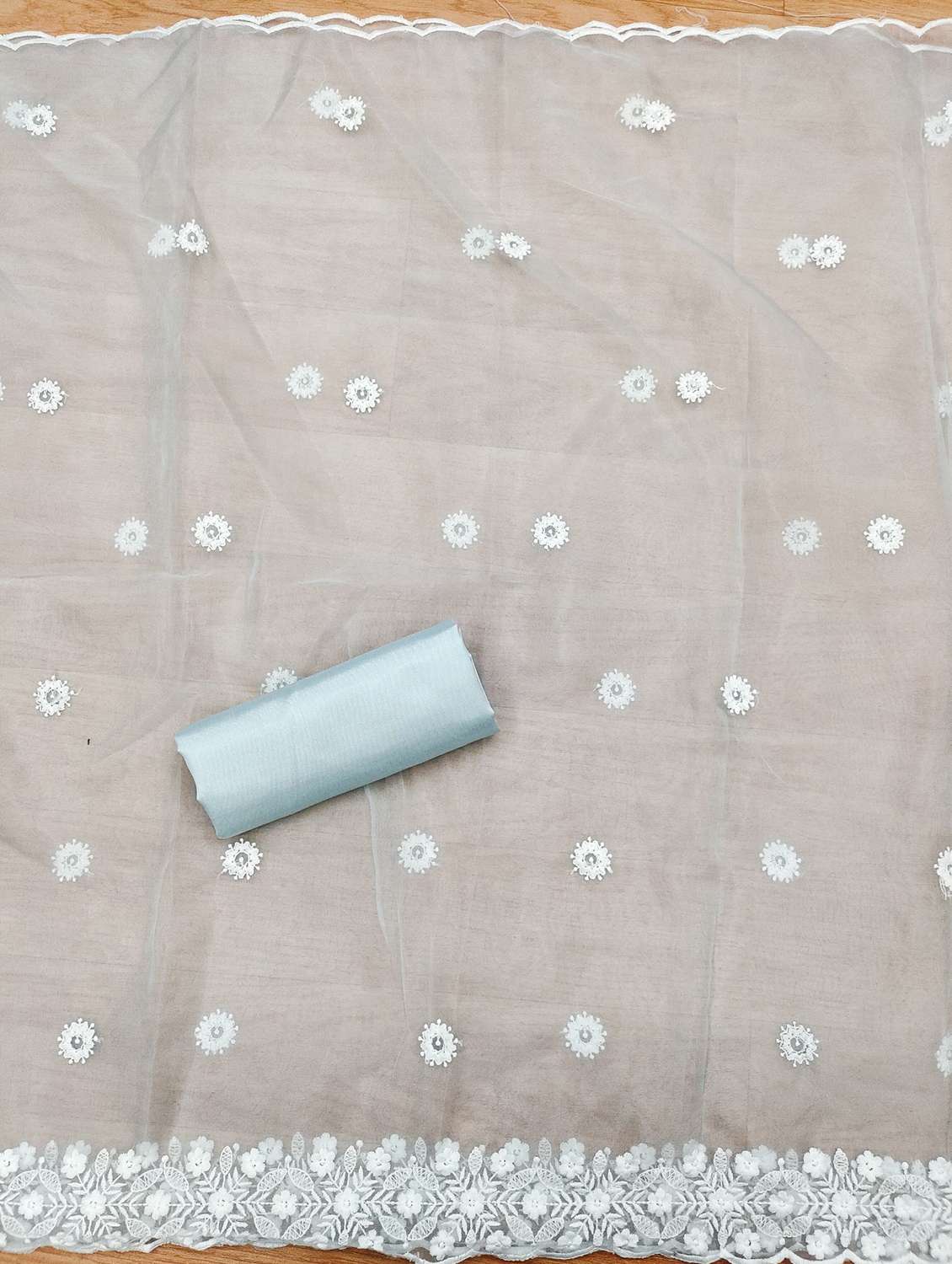 women solid with work embroidered unstitched suit set - 21976428 -  Standard Image - 3