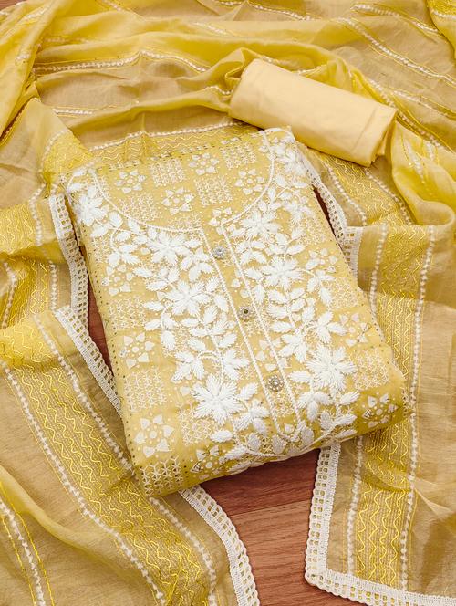 women printed embroidered unstitched suit set - 21976433 - Standard Image - 0