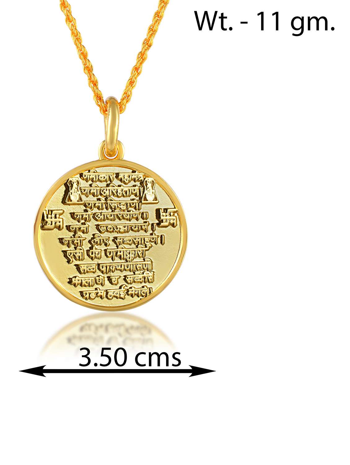 brass silver plated navkar mantra pendant - 21976554 -  Standard Image - 3