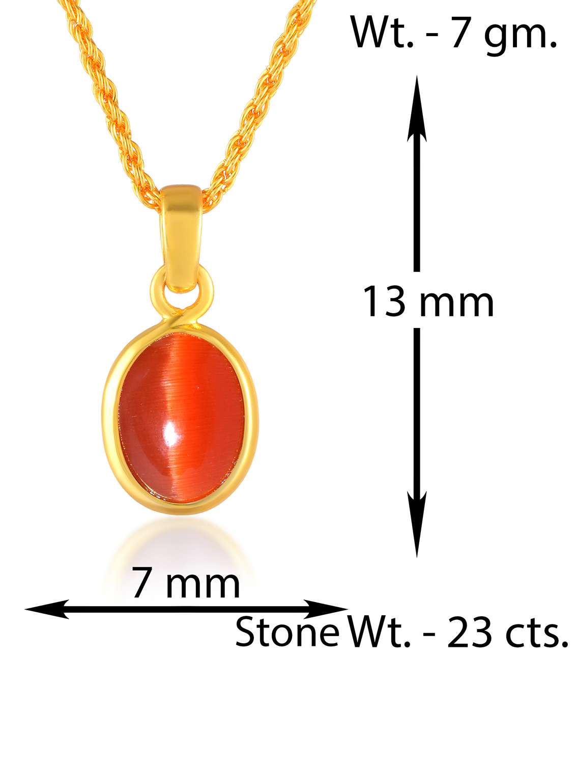 brass gold chrysoberl red cats eye lehsuniya pendant - 21976565 -  Standard Image - 3