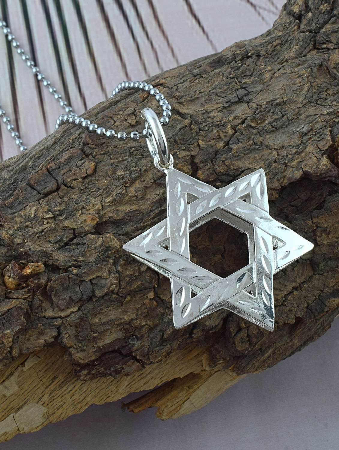star silver pendant chain necklace