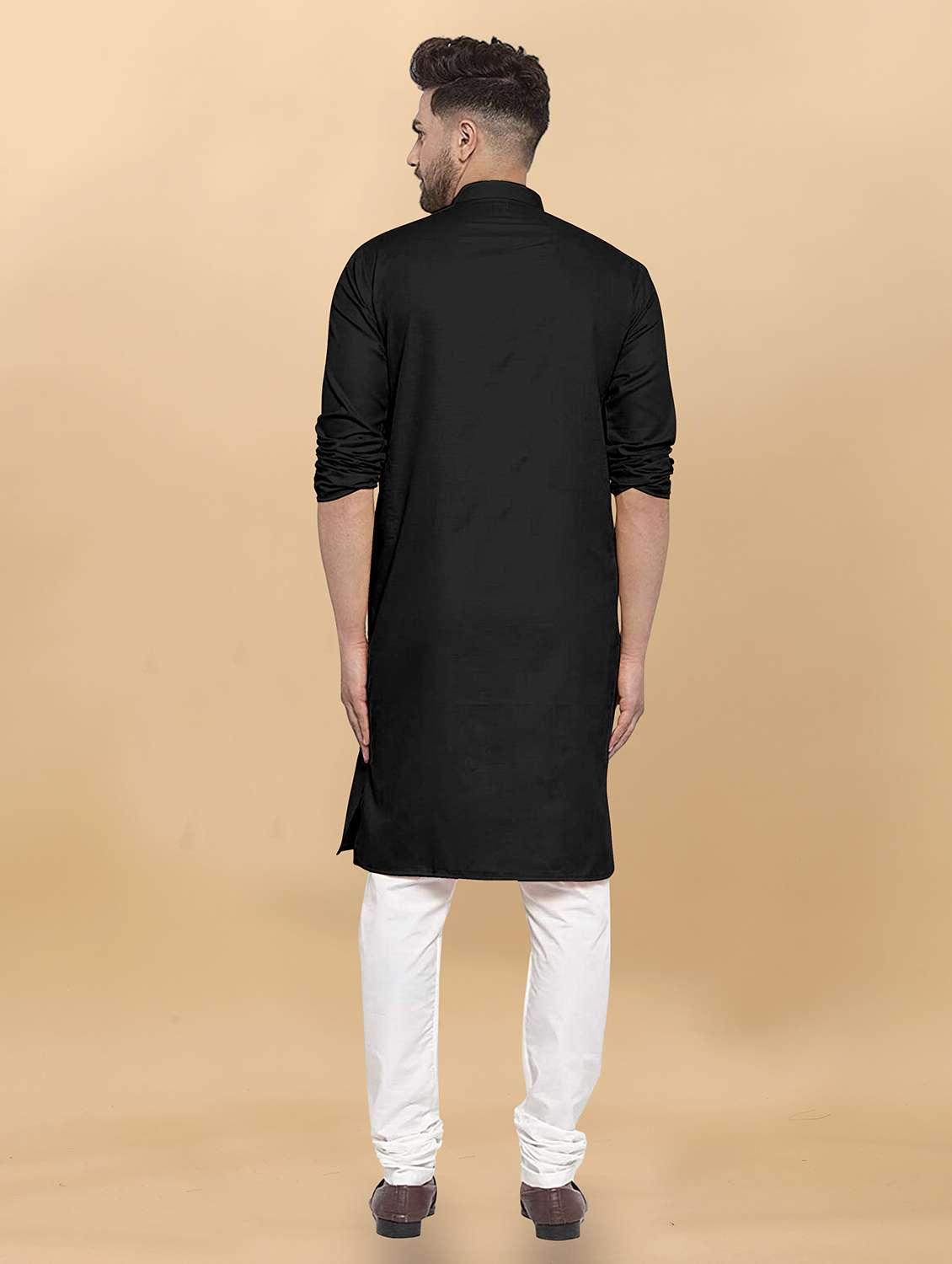 men pack of 2 solid mandarin neck long kurta - 21976584 -  Standard Image - 3