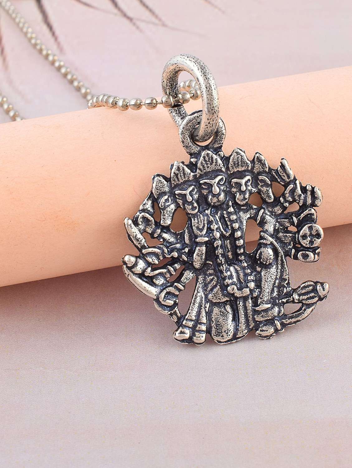 brass antique silver panchmukhi hanuman bajrang bali pendant
