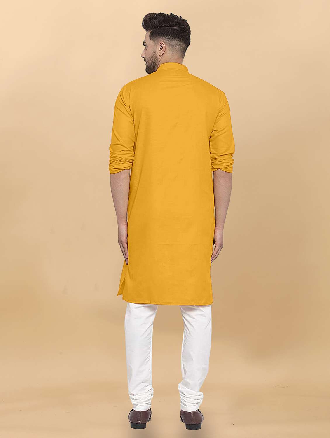 men pack of 2 solid mandarin neck long kurta - 21976638 -  Standard Image - 3