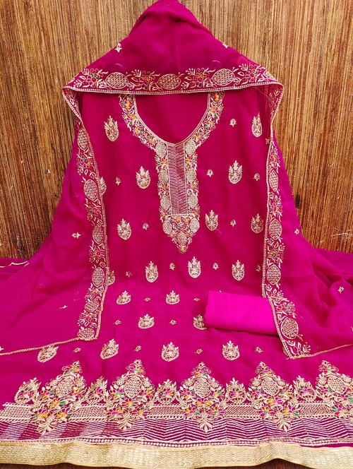 women solid with work embroidered unstitched suit set - 21976699 -  Standard Image - 0