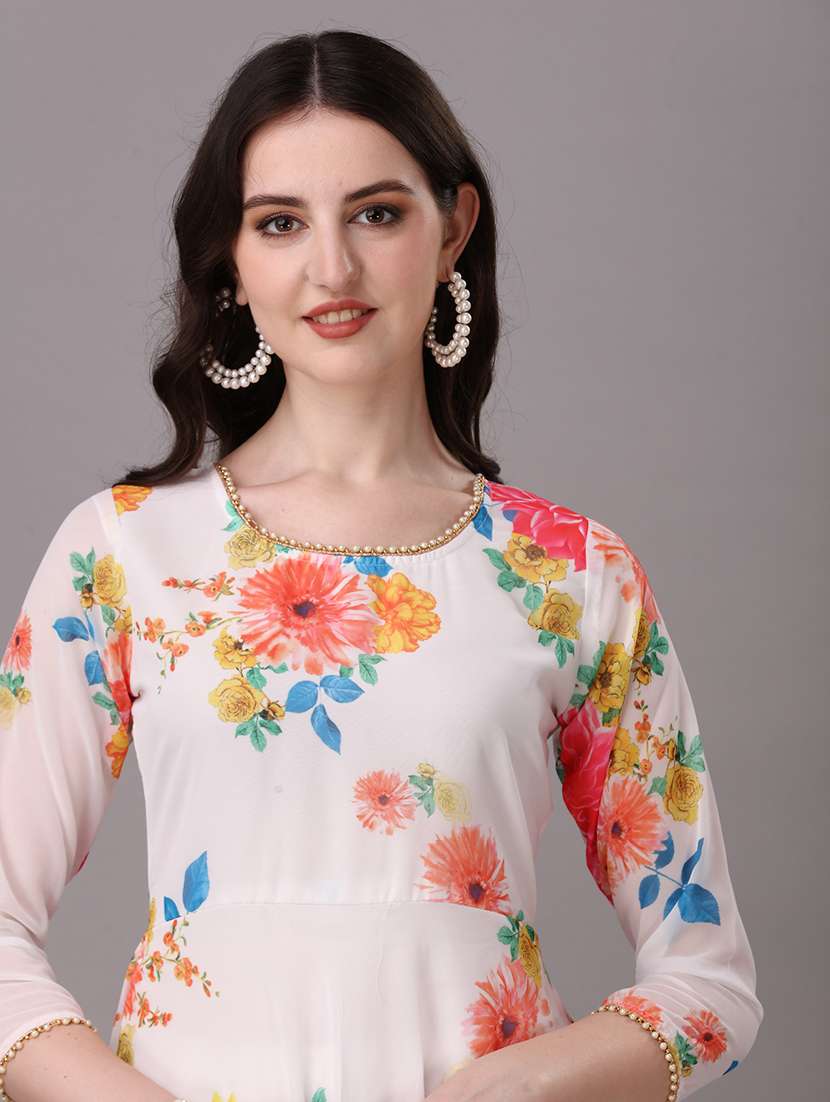 women floral printed long sleeve kurta dupatta set - 21976718 -  Standard Image - 3