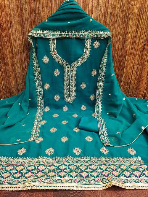 women solid with work embroidered unstitched suit set - 21976782 -  Standard Image - 0