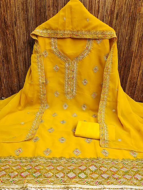 women solid with work embroidered unstitched suit set - 21976786 -  Standard Image - 0