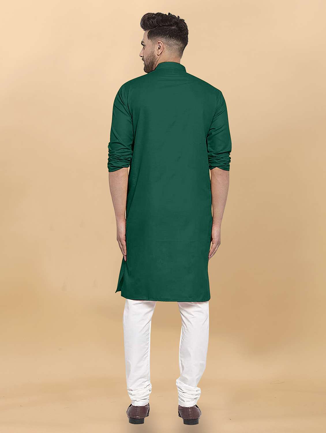 men pack of 2 solid mandarin neck long kurta - 21976862 -  Standard Image - 3