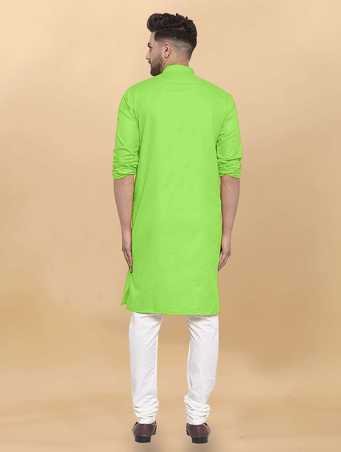 men pack of 2 solid mandarin neck long kurta - 21976868 - Standard Image - 3