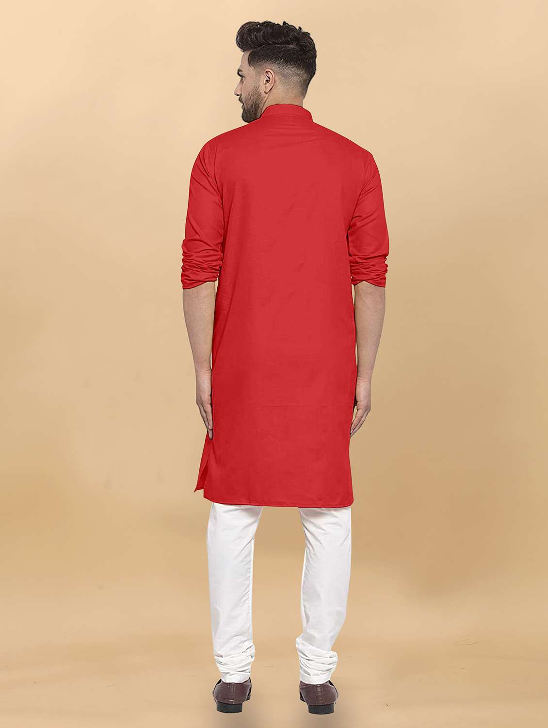 men pack of 2 solid mandarin neck long kurta - 21976891 -  Standard Image - 3