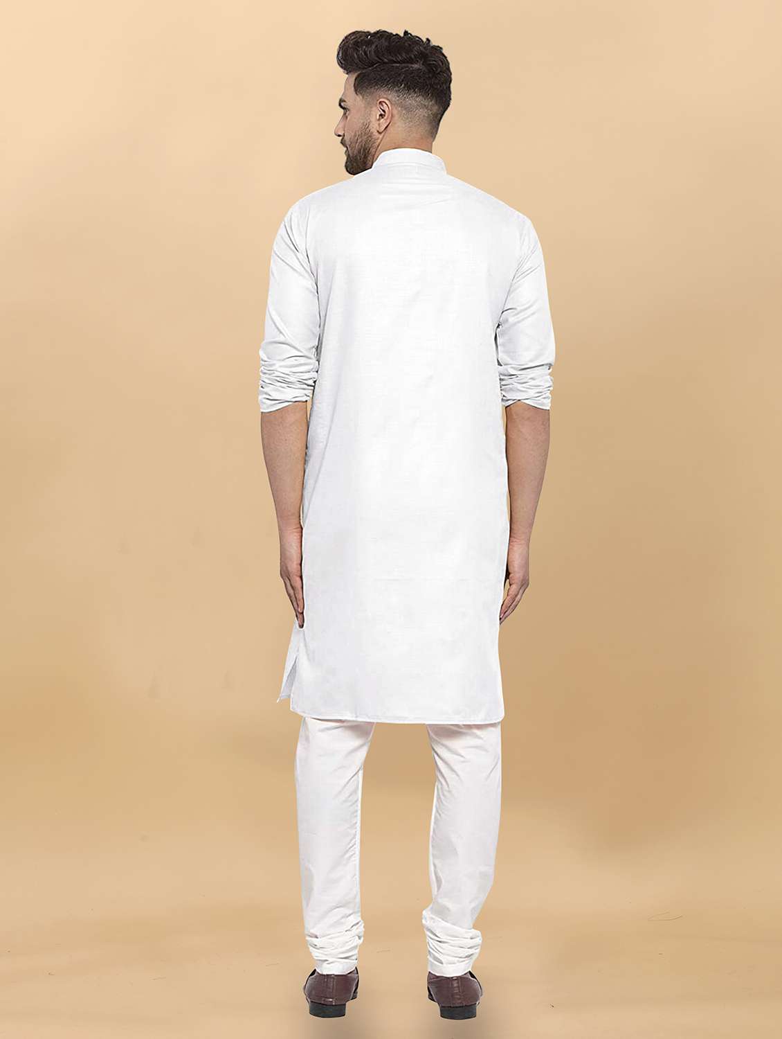 men pack of 2 solid mandarin neck long kurta - 21976910 -  Standard Image - 3