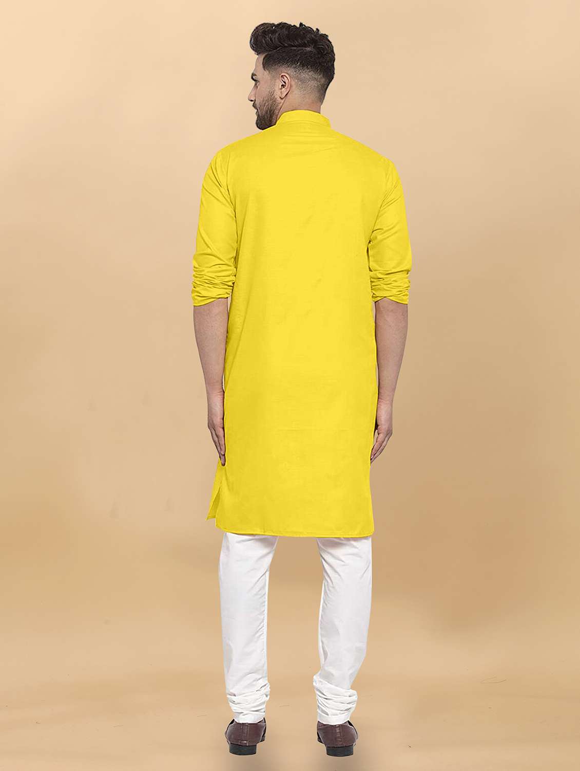 men pack of 2 solid mandarin neck long kurta - 21976924 -  Standard Image - 3