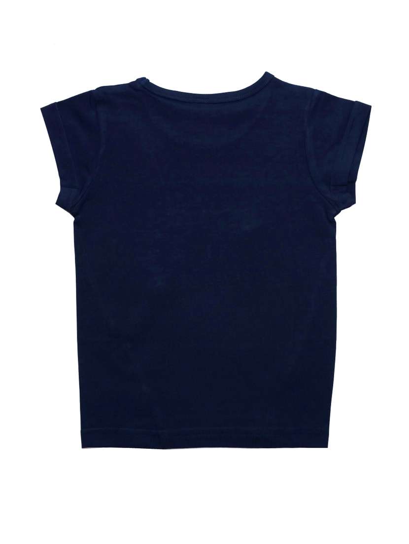 girls navy blue printed short sleeve crop tee - 21976933 -  Standard Image - 3