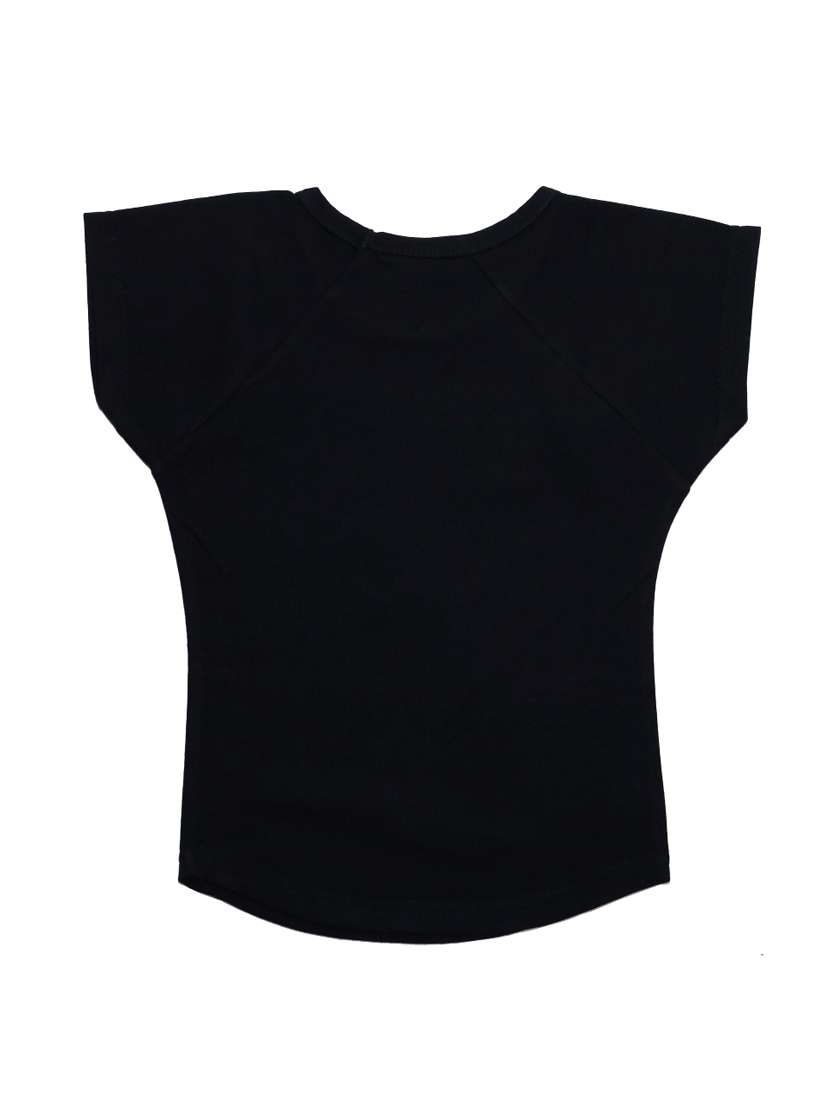 girls black printed short sleeve crop tee - 21976935 - Standard Image - 3