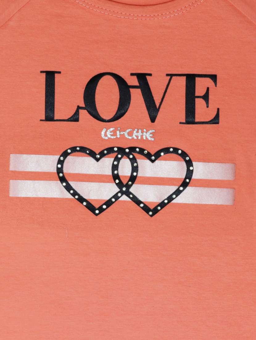 girls peach printed short sleeve tee - 21976937 -  Standard Image - 3
