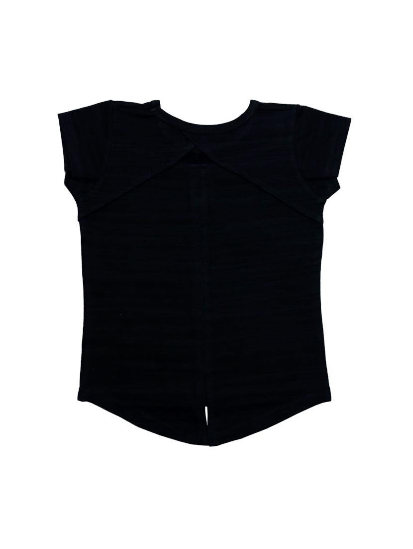 girls black printed short sleeve tee - 21976939 - Standard Image - 3